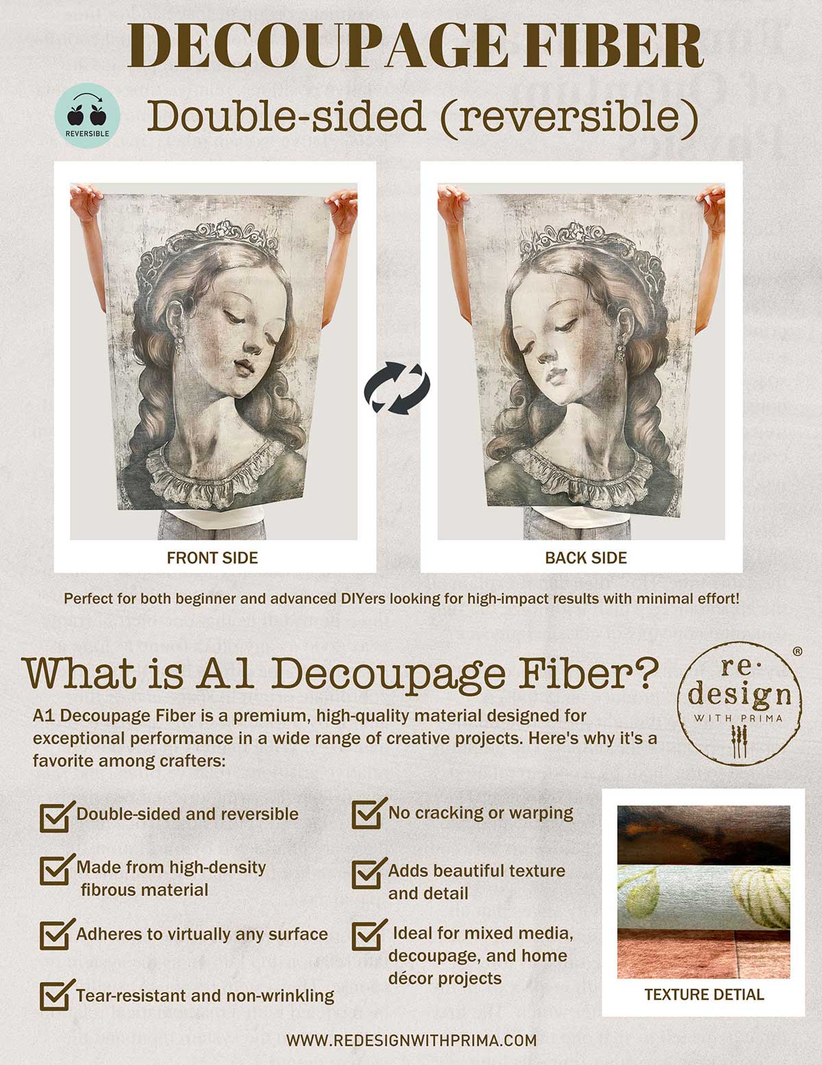 A1 Decoupage Fiber – Village In Color – 1 sheet, A1 size