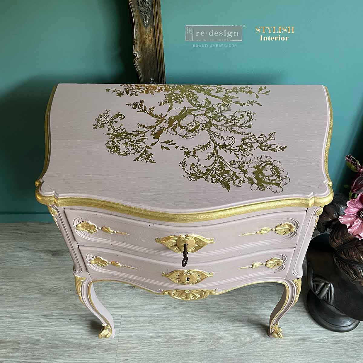Decor Transfers® Foil – Églantine Elegance – total sheet size 18″x24″, cut into 2 sheets