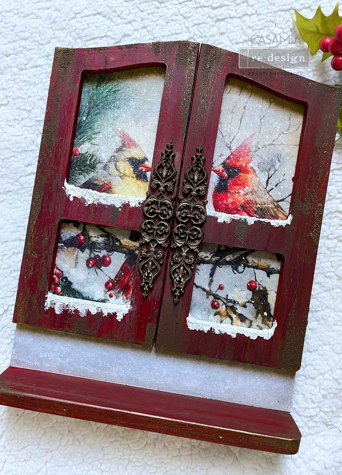 A4 Decoupage – Crimson Noel – 1 sheet, 8.27″x11.69″
