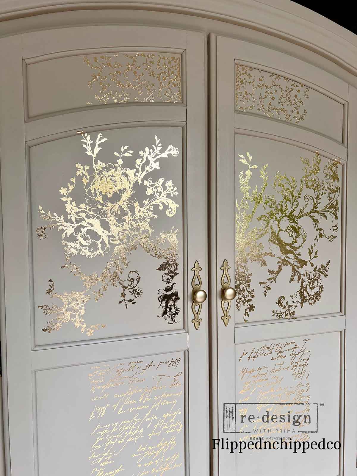 Decor Transfers® Foil – Églantine Elegance – total sheet size 18″x24″, cut into 2 sheets