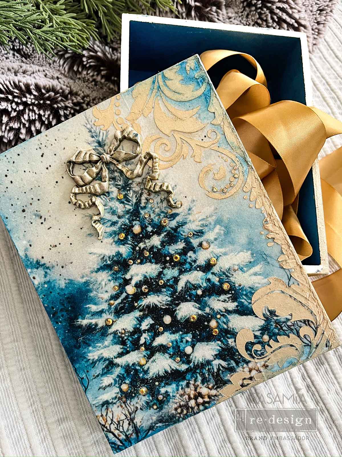 A4 Decoupage – Silent Night Sparkle – 1 sheet, 8.27″x11.69″