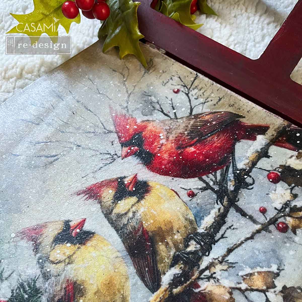 A4 Decoupage – Crimson Noel – 1 sheet, 8.27″x11.69″