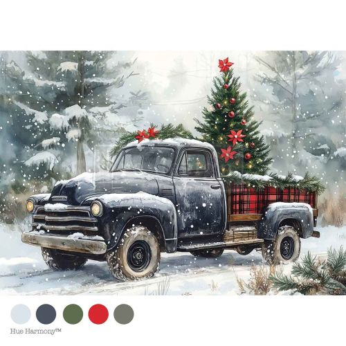 A4 Decoupage – Country Pines Delivery – 1 sheet, 8.27″x11.69″