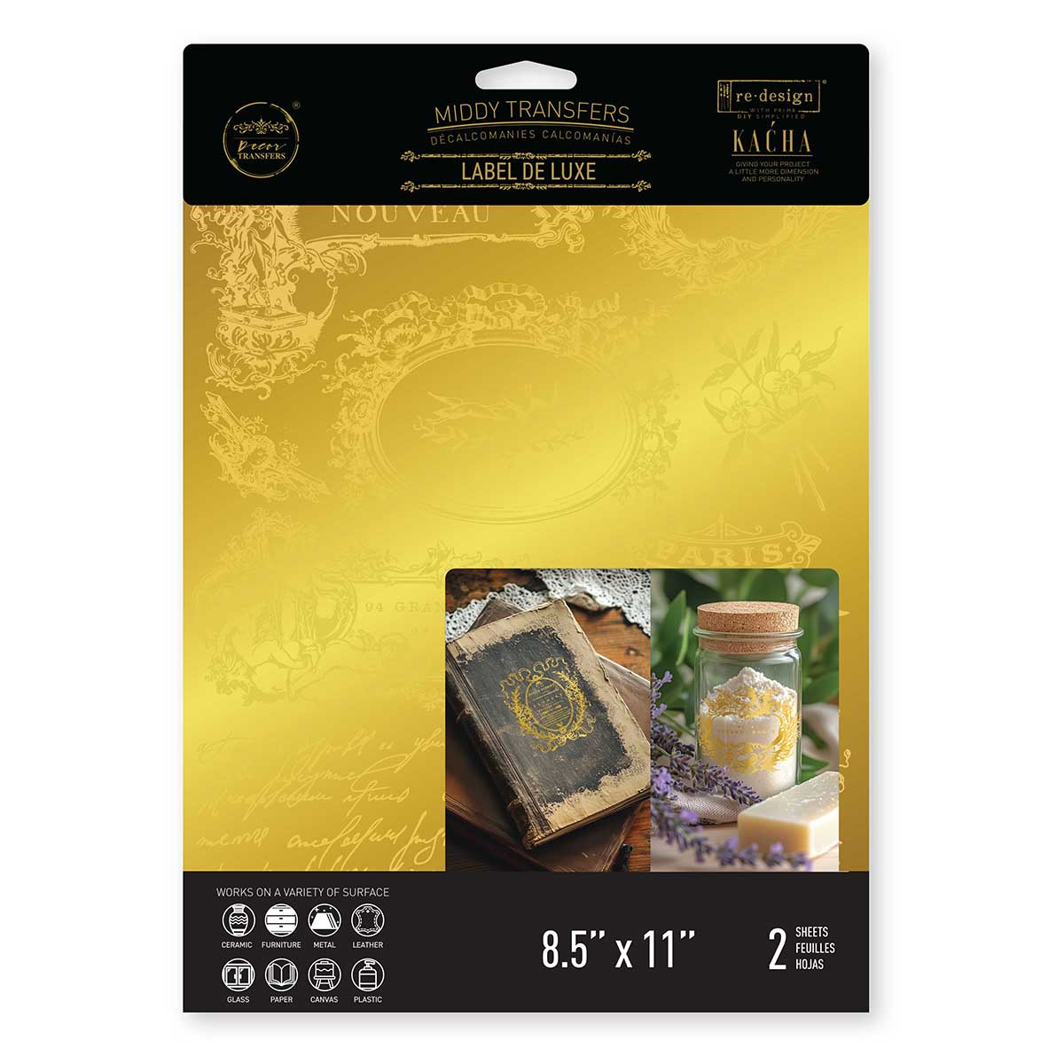 Middy Foil Transfers® Kacha – Label De Luxe – 2 sheets, 8.5″x11″