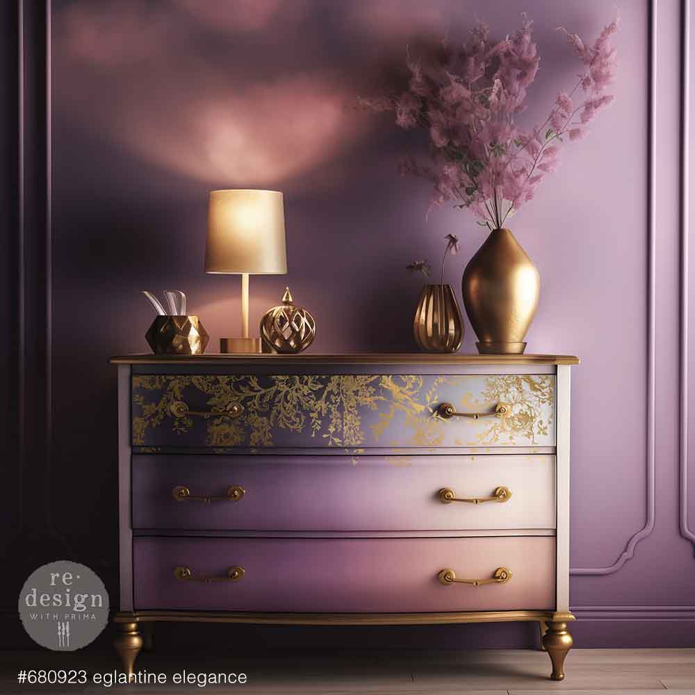 Decor Transfers® Foil – Églantine Elegance – total sheet size 18″x24″, cut into 2 sheets