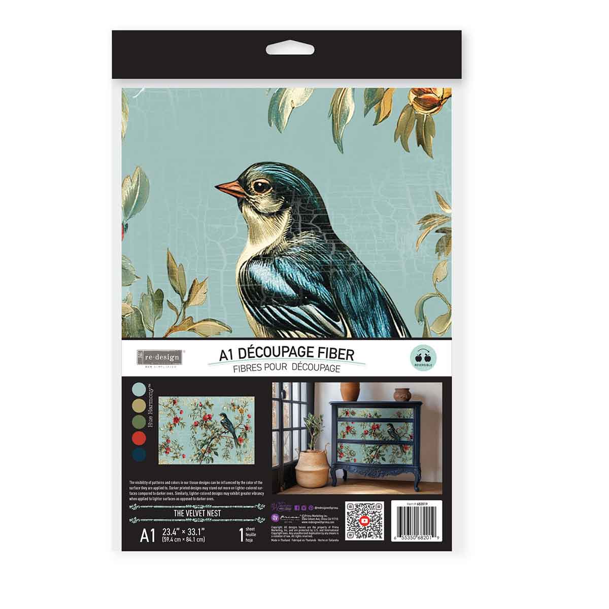 A1 Decoupage Fiber – The Velvet Nest – 1 sheet, 23.4″x33.1″