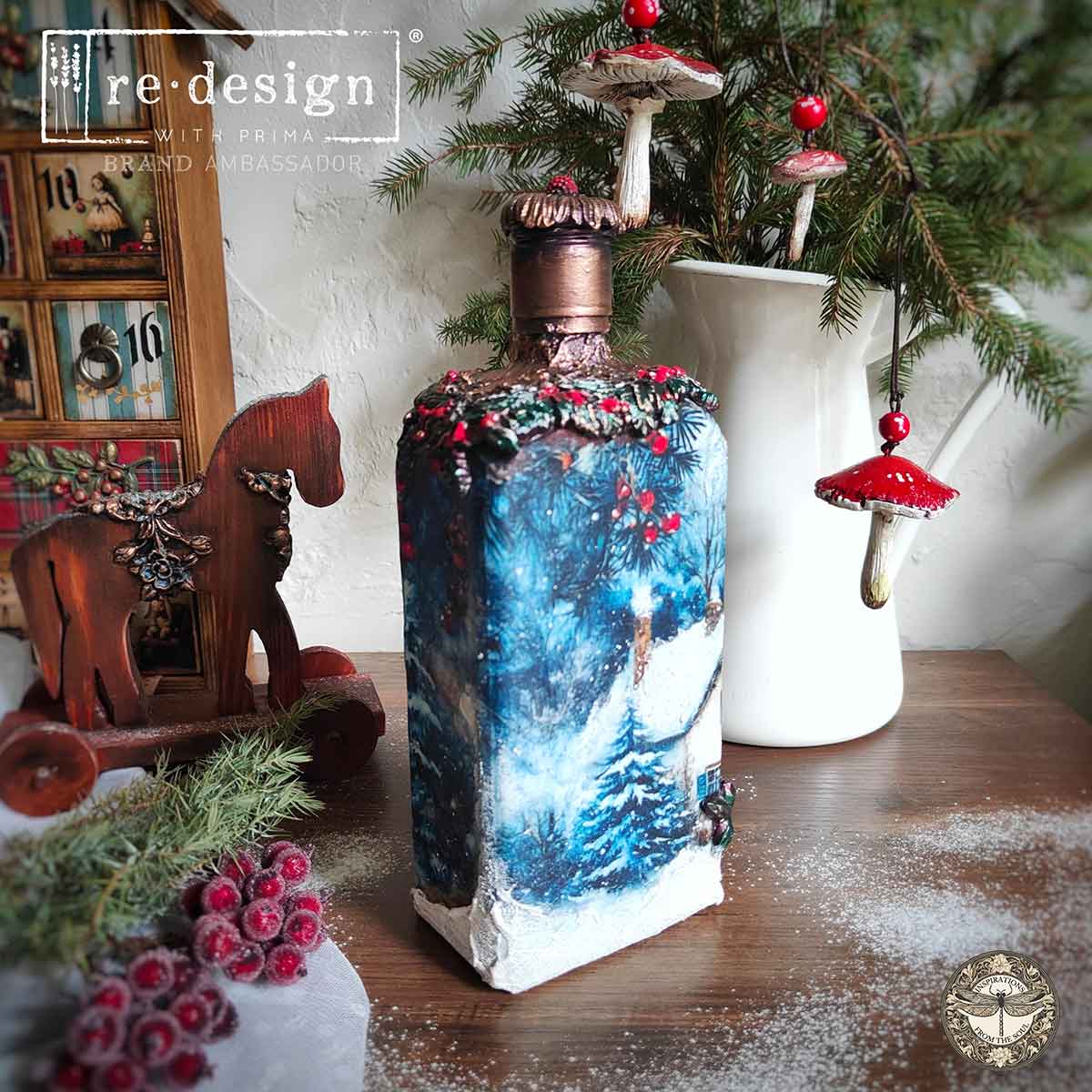 A4 Decoupage – Winter Hearth – 1 sheet, 8.27″x11.69″