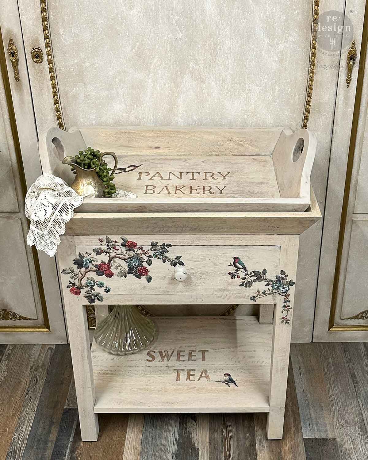 Decor Transfers® – Rosette Aviary – total sheet size 24″x35″, cut into 4 sheets