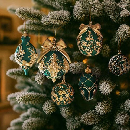 Emerald Glow Ornaments
