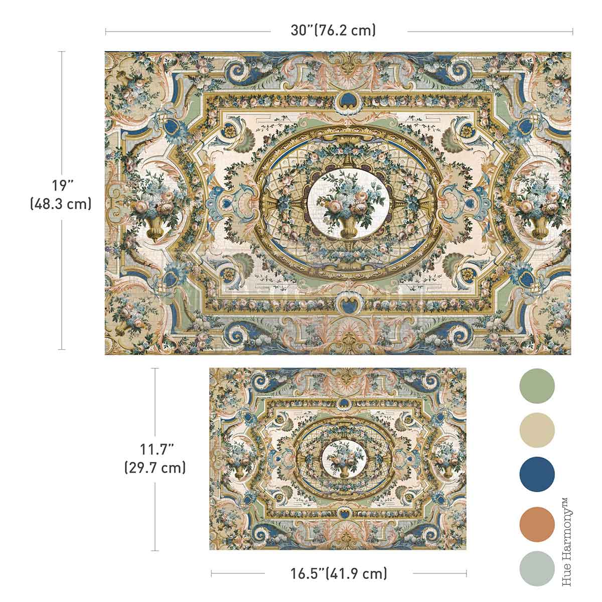 Double Delight Decoupage Fiber Paper Set – Serenade In Blue – Total 2 sheets – 1 sheet, 19.5″x30″ + 1 sheet, 11.7″x16.5″