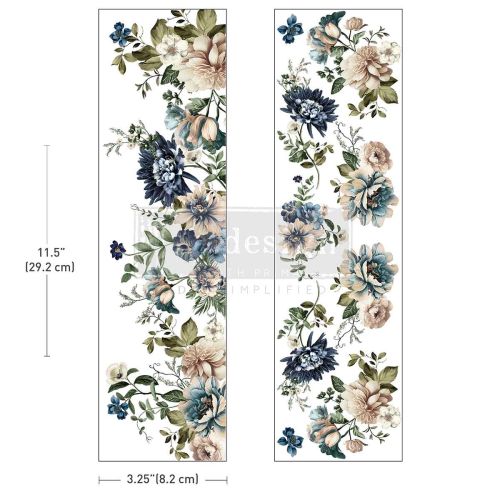 Luxe Transfers® – Whispers Of Indigo – 2 sheets, 3.25″x11.5″
