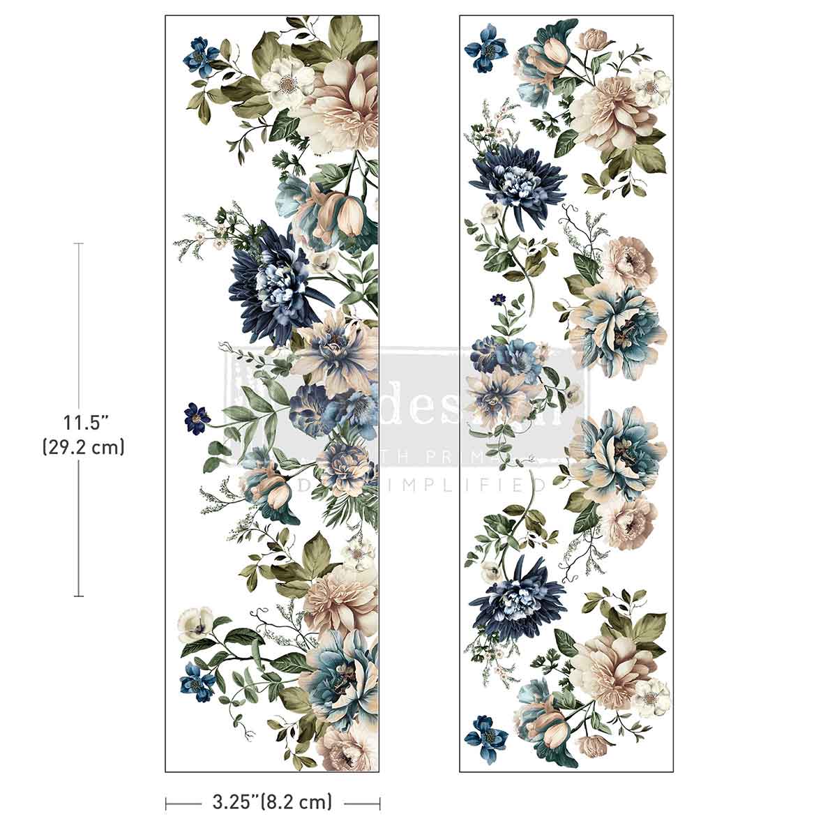 Luxe Transfers® – Whispers Of Indigo – 2 sheets, 3.25″x11.5″