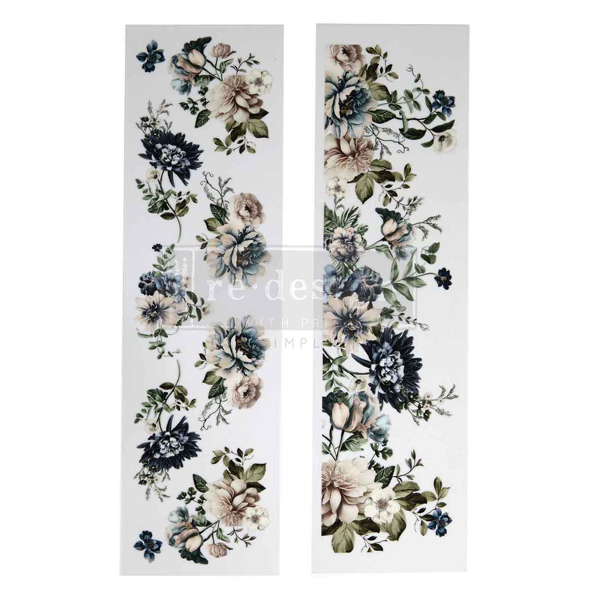 Luxe Transfers® – Whispers Of Indigo – 2 sheets, 3.25″x11.5″