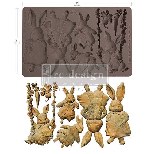 Decor Moulds® – Bunny Trail Tales – 1 pc, 5″x8″x8mm