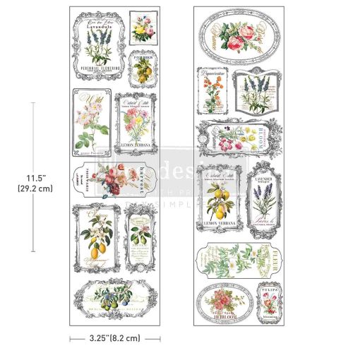 Luxe Transfers® – Fleur De Frame – 2 sheets, 3.25″x11.5″