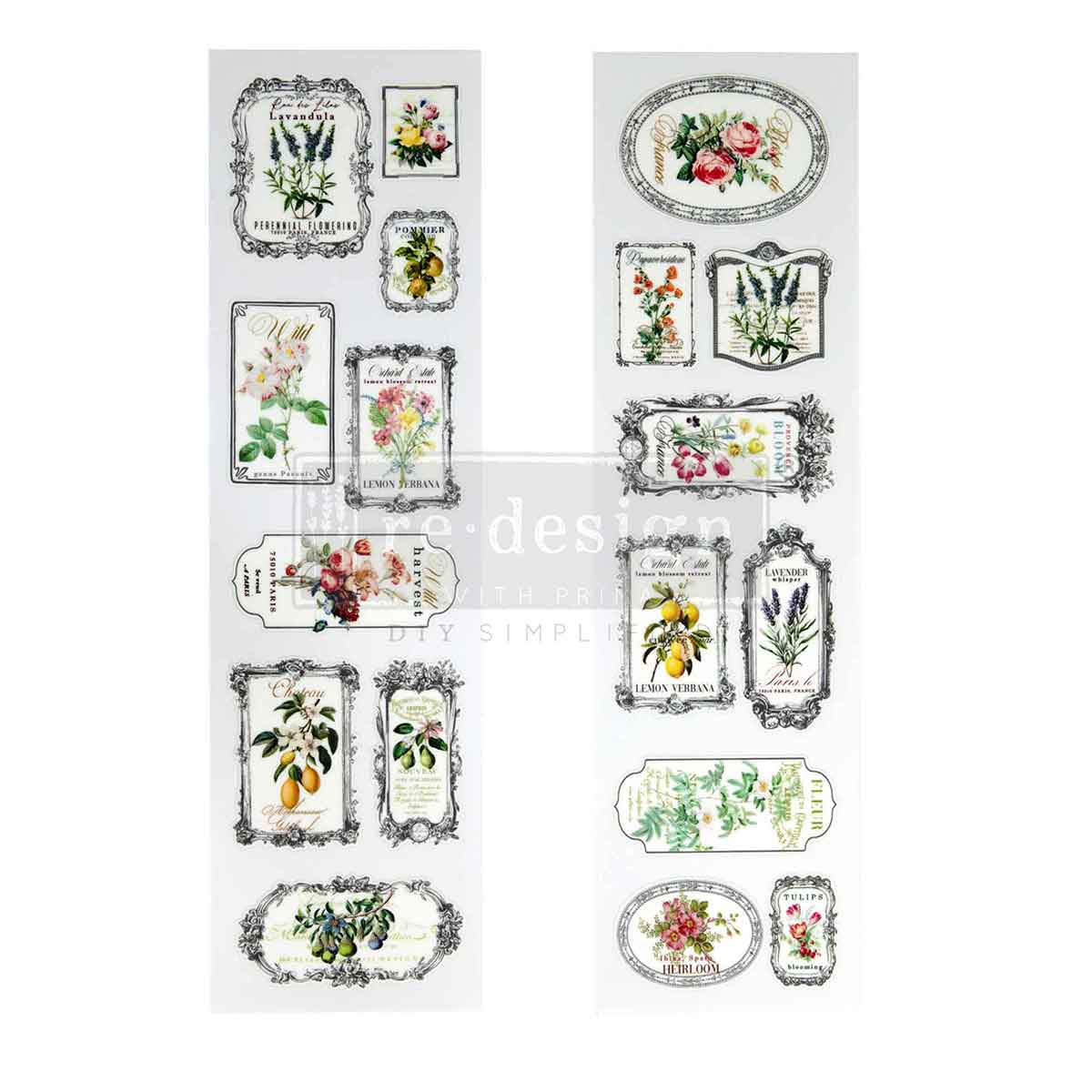 Luxe Transfers® – Fleur De Frame – 2 sheets, 3.25″x11.5″