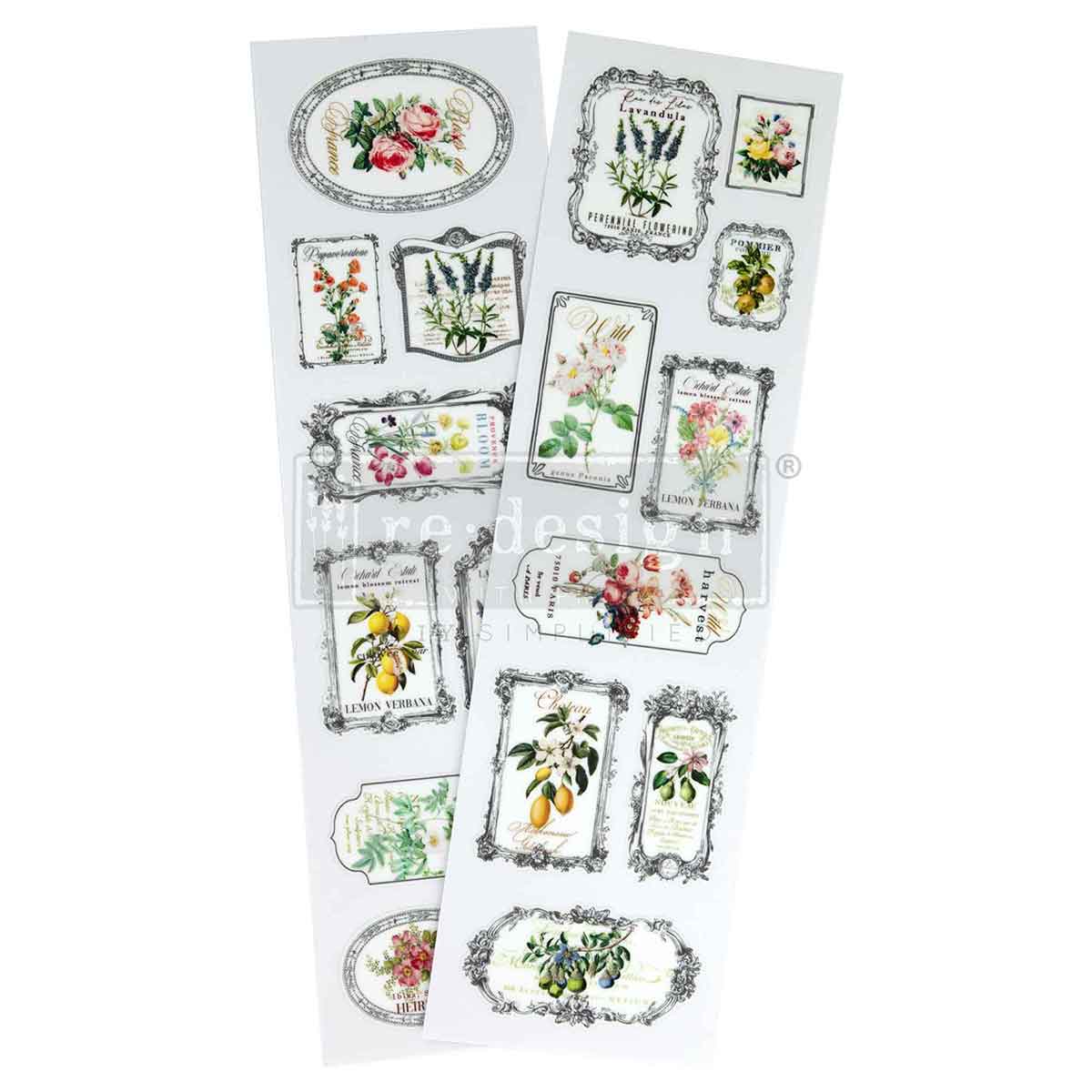 Luxe Transfers® – Fleur De Frame – 2 sheets, 3.25″x11.5″