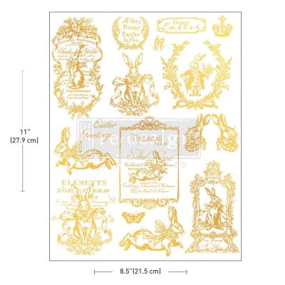 H2O Transfers Single Sheet Gold – Gilded Spring – 1 sheet, 8.5″x11″