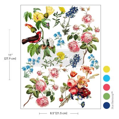 H2O Transfers Single Sheet – Rustic Romance – 1 sheet, 8.5″x11″