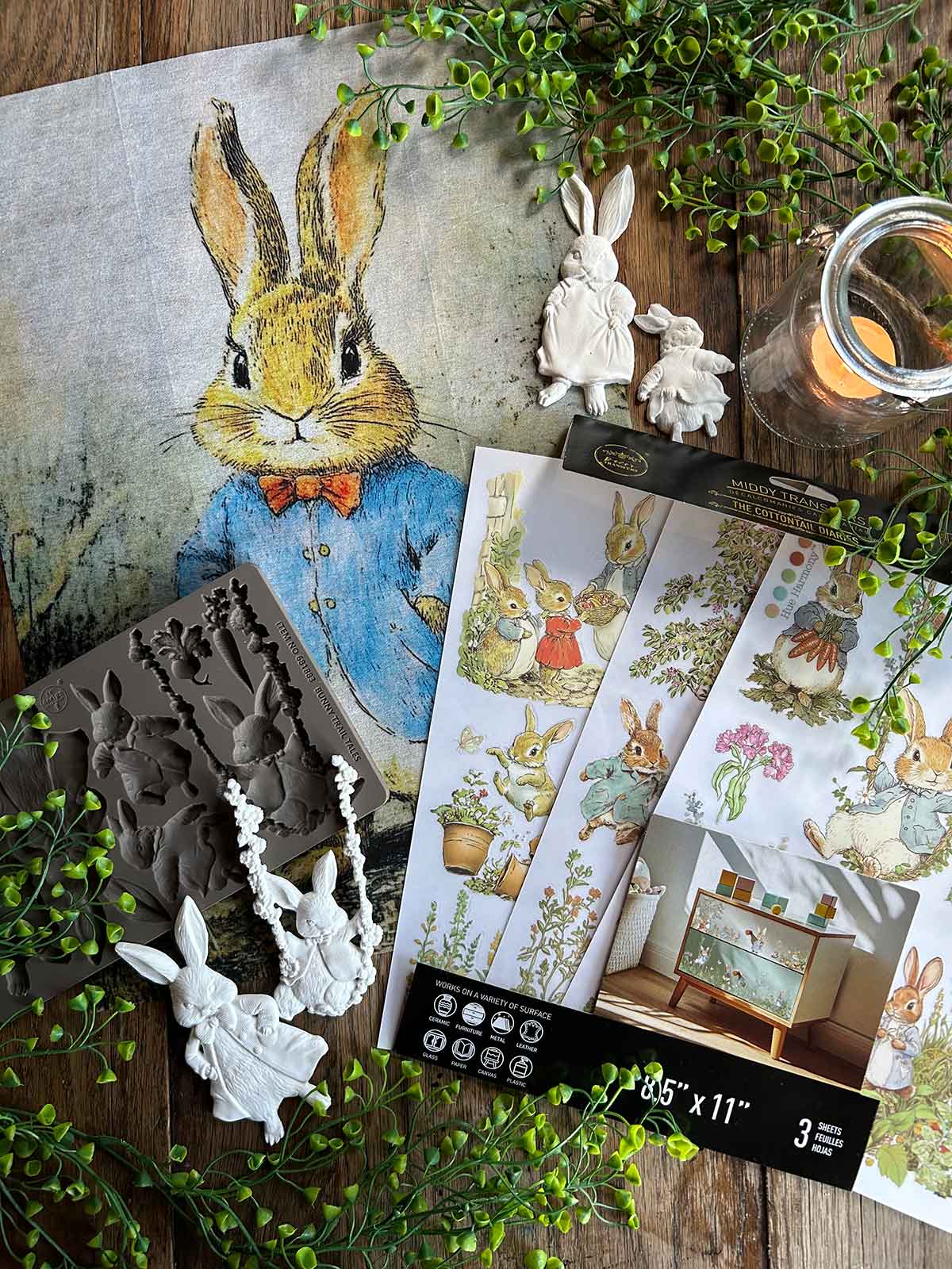 A3 Decoupage Fiber – Bunny Hollow – 1 sheet, 11.7″x16.5″