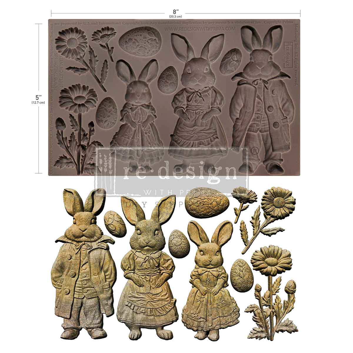 Decor Moulds® – Springtime Bunny – 1 Pc, 5″X8″X8Mm / Silicone (Coo – Taiwan)