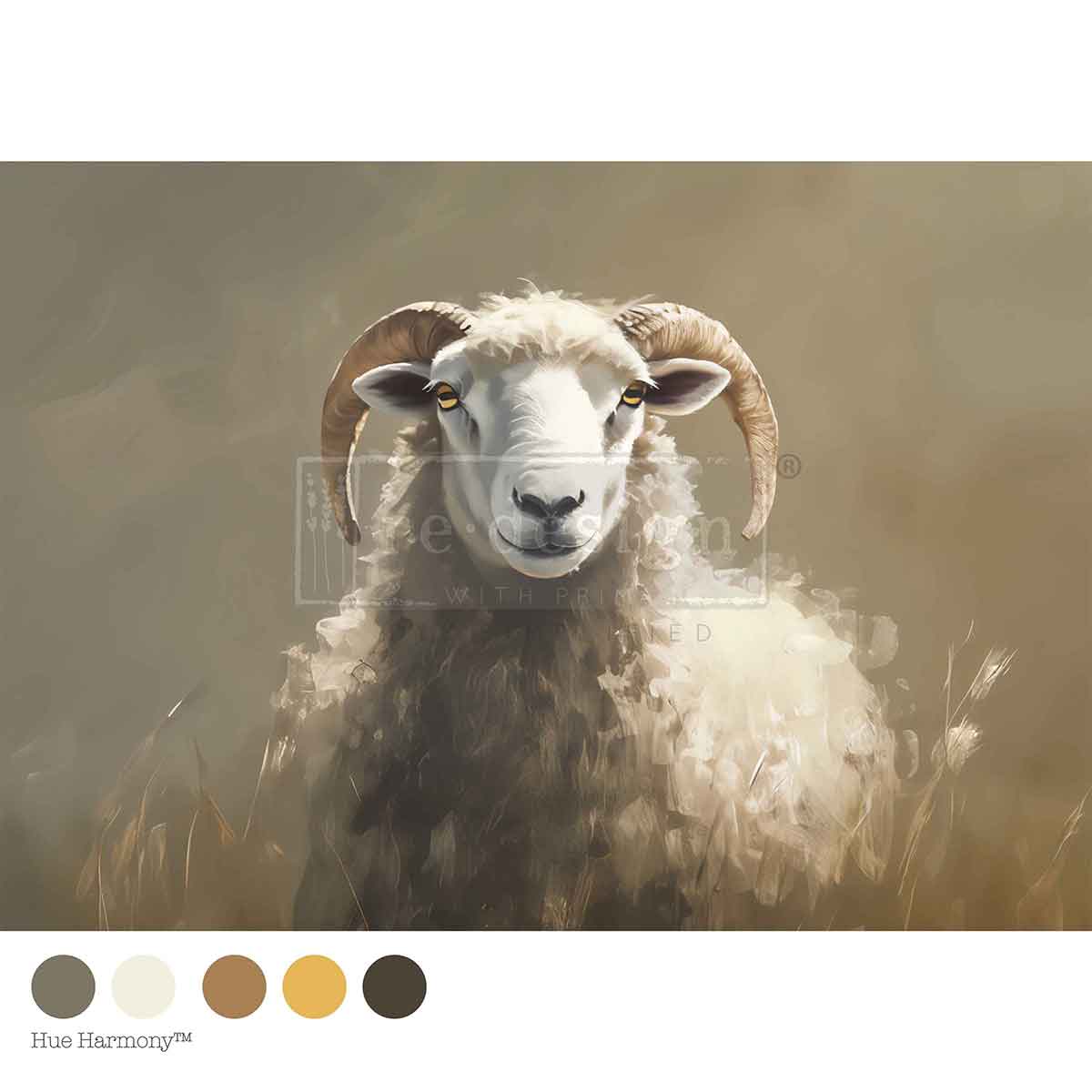 A3 Decoupage Fiber – Hillside Grazing – 1 sheet, 11.7″x16.5″