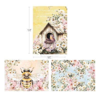 Among the Wildflowers Collection A4 Decoupage – 3 sheets, 8.3″x11.7″ each