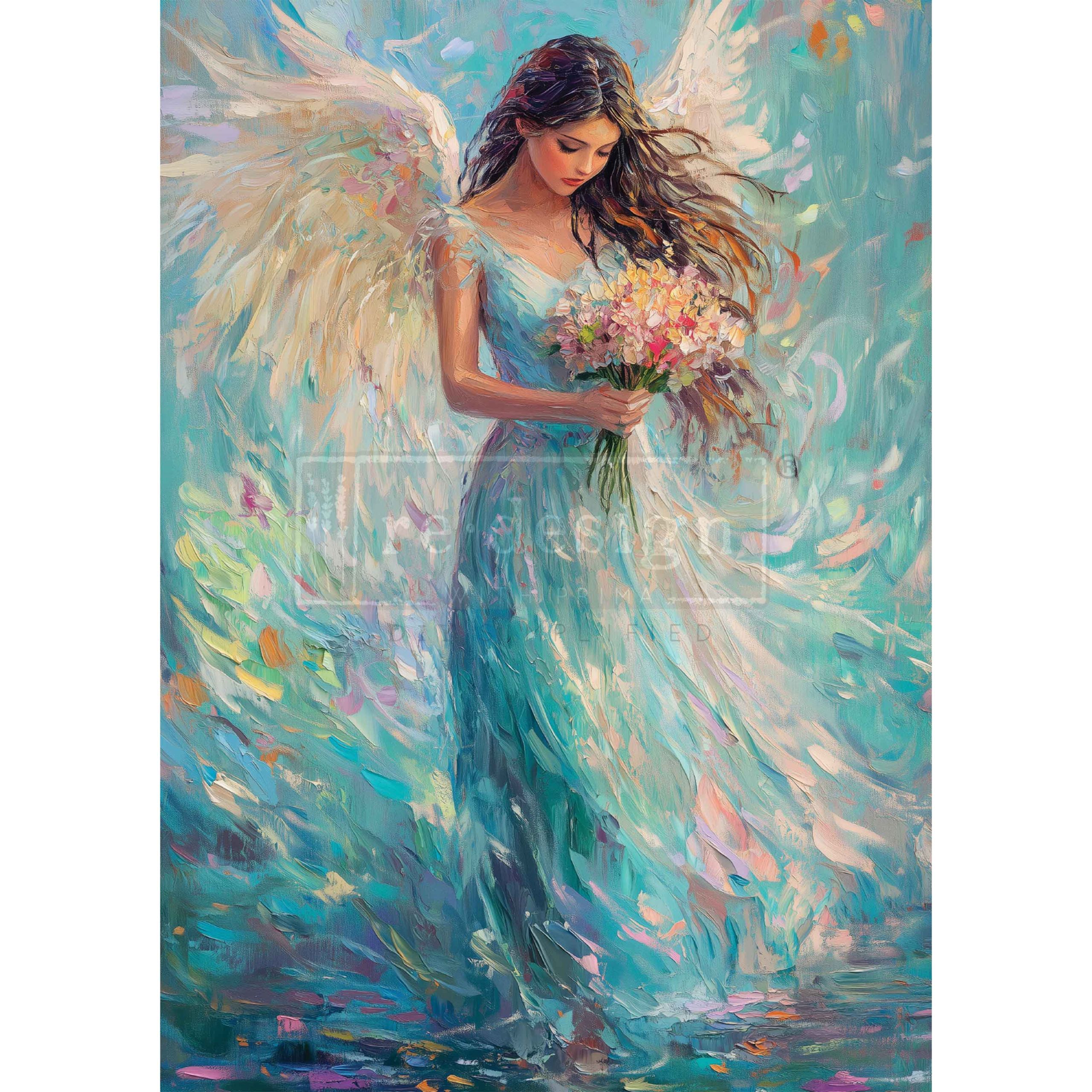 A3 Decoupage Fiber – Seraphina In Sapphire – 1 sheet, 11.7″x16.5″
