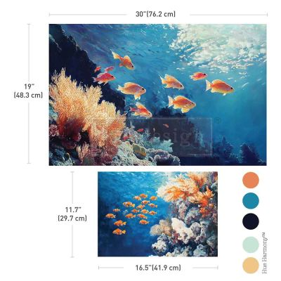 Double Delight Decoupage Fiber Paper Set – Dancing With The Current – Total 2 sheets – 1 sheet, 19.5″x30″ + 1 sheet, 11.7″x16.5″
