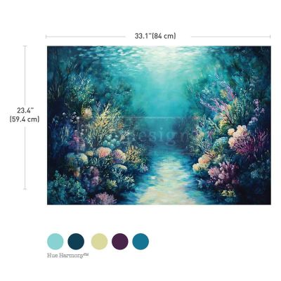 A1 Decoupage Fiber – Coral Dreams – 1 sheet, 23.4″x33.1″