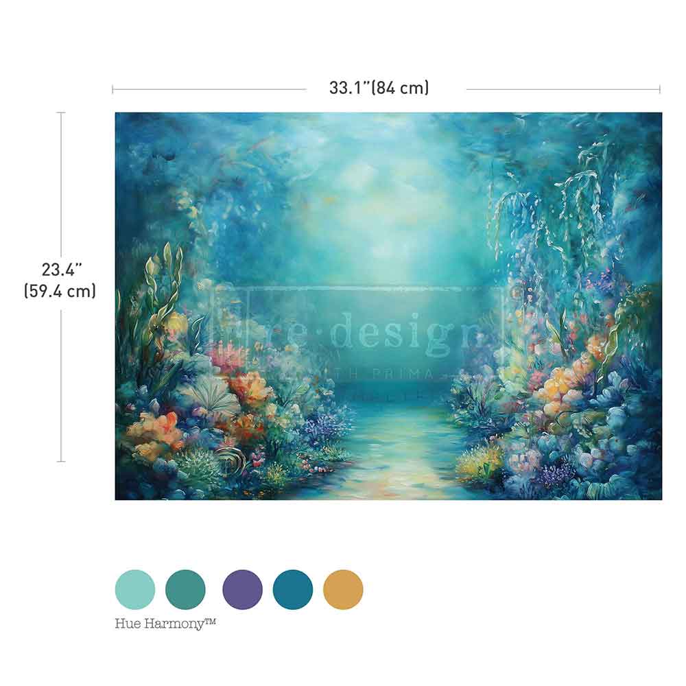 A1 Decoupage Fiber – Beneath The Blue – 1 sheet, 23.4″x33.1″