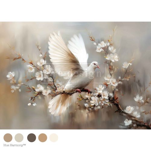 A1 Decoupage Fiber Kacha – Alabaster Grace – 1 sheet, 23.4″x33.1″