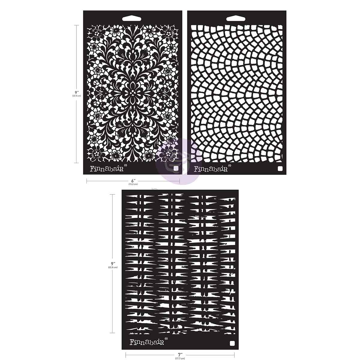 Limited Edition Stencil Set – Knots & Knits – 2 pcs 6″x9″ + 1 pc 7″x9″