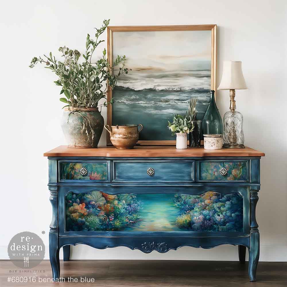 A1 Decoupage Fiber – Beneath The Blue – 1 sheet, 23.4″x33.1″
