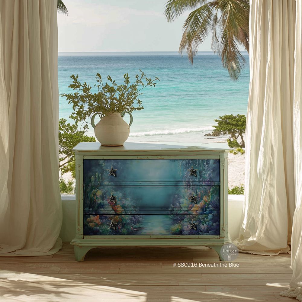 A1 Decoupage Fiber – Beneath The Blue – 1 sheet, 23.4″x33.1″