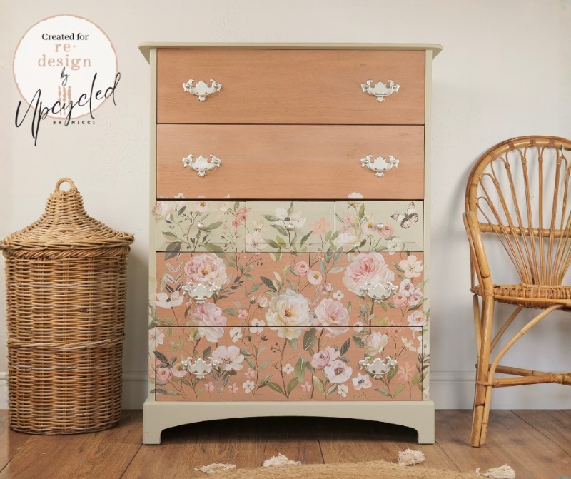 Decor Transfers® – Blush Harmony – total sheet size 24″x35″, cut into 4 sheets