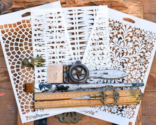 Limited Edition Stencil Set – Knots & Knits – 2 pcs 6″x9″ + 1 pc 7″x9″