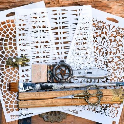 Limited Edition Stencil Set – Knots & Knits – 2 pcs 6″x9″ + 1 pc 7″x9″
