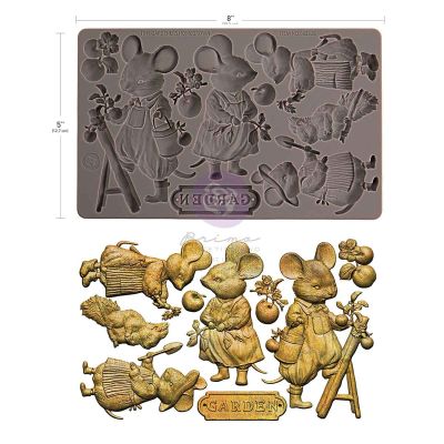 Homegrown Collection Decor Moulds® – Tiny Gardeners – 1 pc, 5″x8″x8mm
