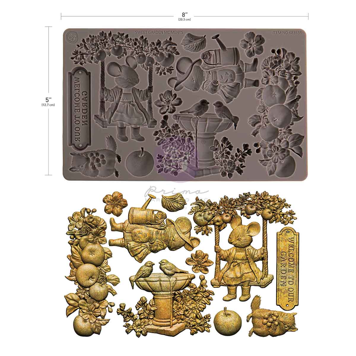 Homegrown Collection Decor Moulds® – Sweet Garden – 1 pc, 5″x8″x8mm