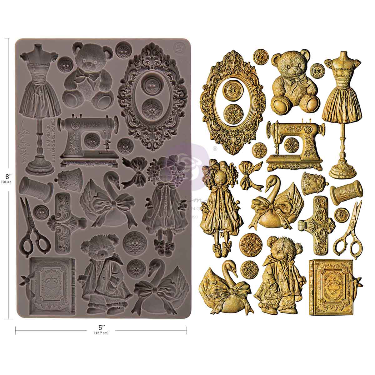 Buttons & Keepsakes Collection Decor Moulds® – – 1 pc, 5″x8″x8mm