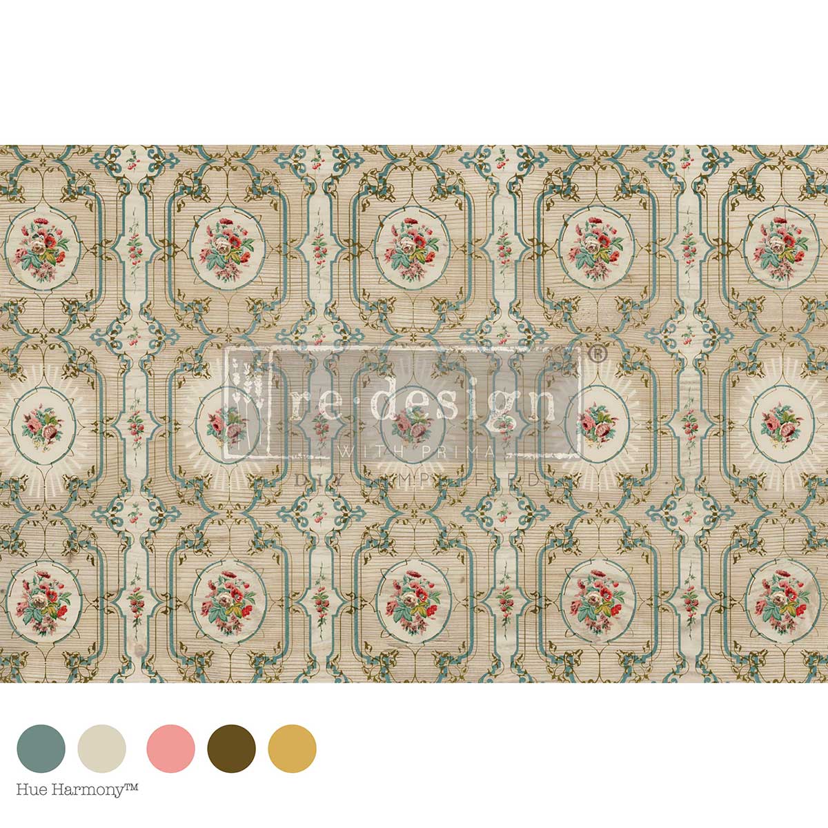 19.5″x30″ Decoupage Fiber – The Medallion Meadow – 1 sheet