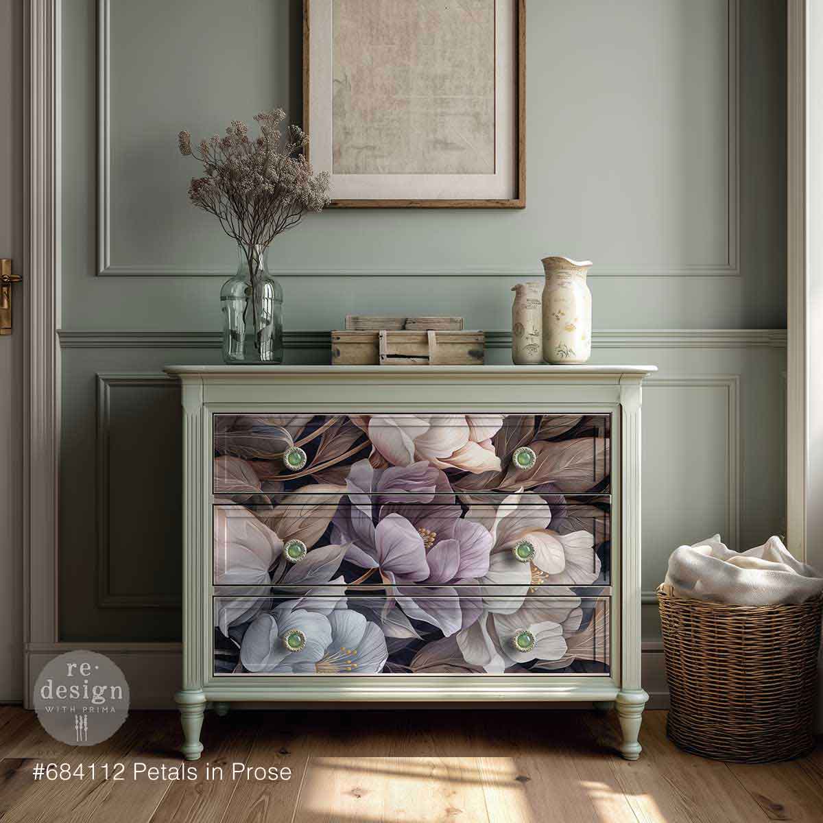 19.5″x30″ Decoupage Fiber – Petals In Prose – 1 sheet