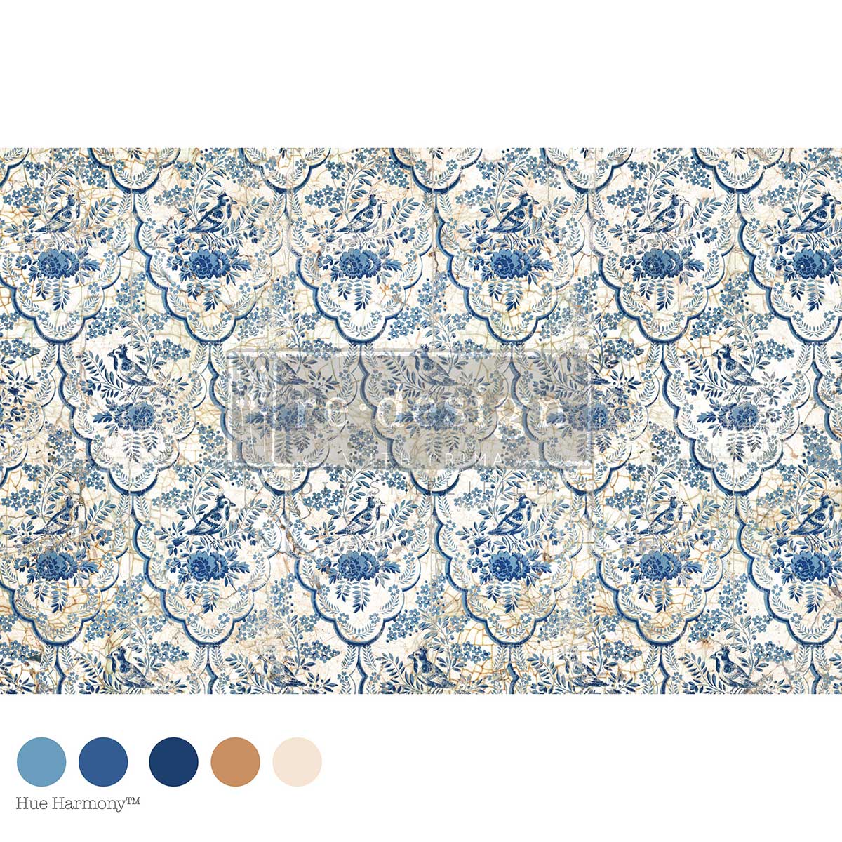 Decoupage Decor Fiber – Delft Aviary – 1 sheet, 19.5″x30″