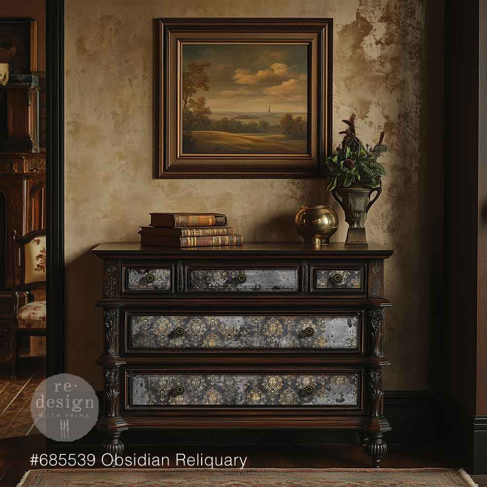 Decoupage Decor Fiber – Obsidian Reliquary – 1 sheet, 19.5″x30″