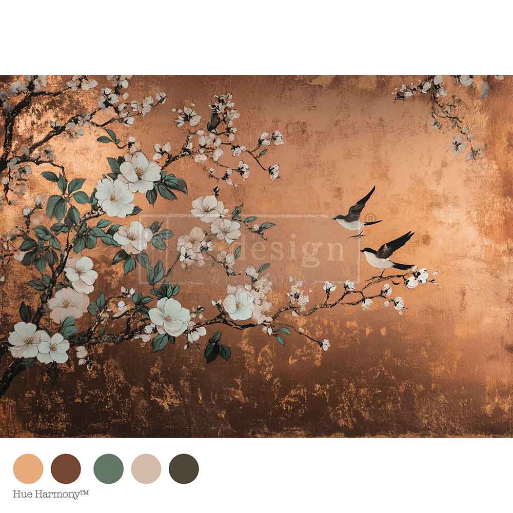 A1 Decoupage Fiber – Feathers In The Glow – 1 sheet, 23.4″x33.1″