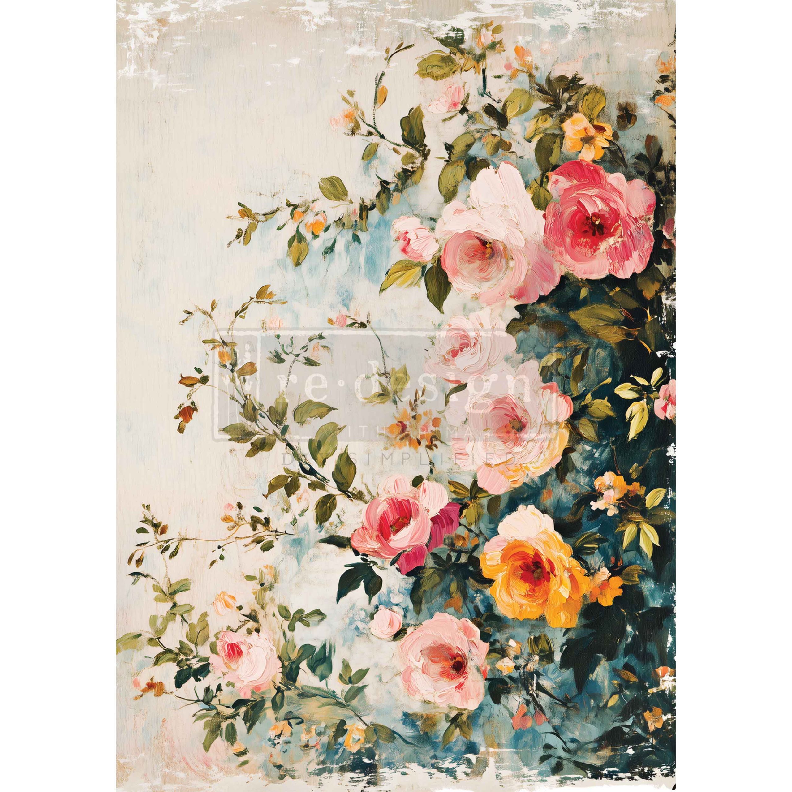 A3 Decoupage Fiber – Blush Symphony – 1 sheet, 11.7″x16.5″