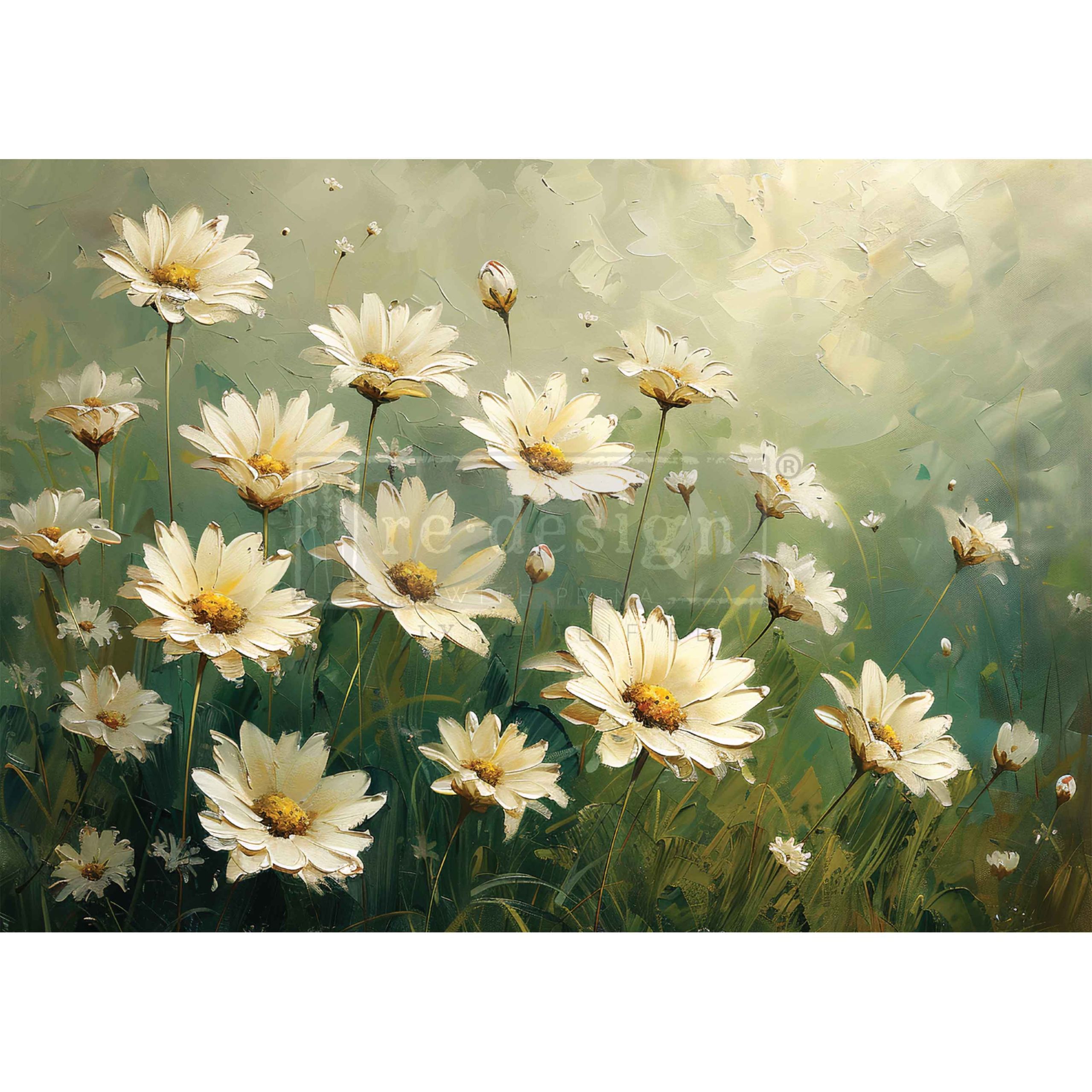 A3 Decoupage Fiber – Whispering Daisies – 1 sheet, 11.7″x16.5″