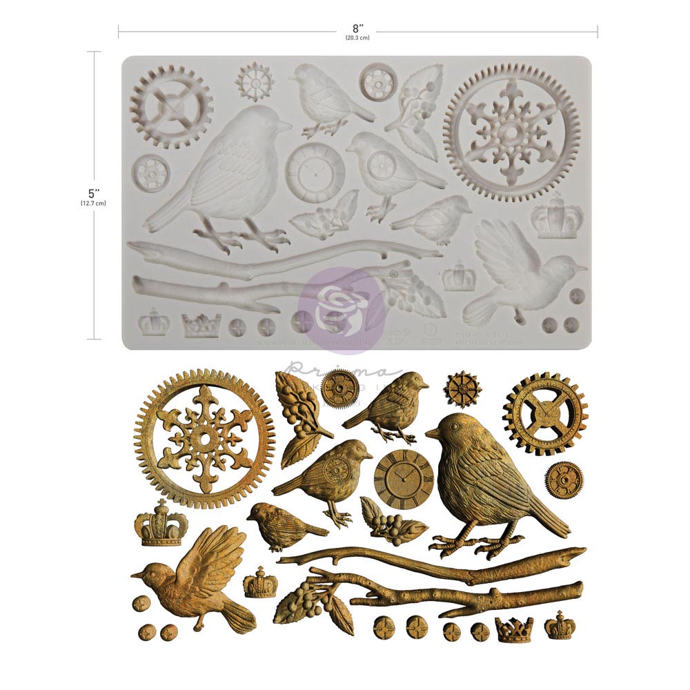 Finnabair Moulds – Mechanical Robins – 1 pc, 5″x8″x8mm