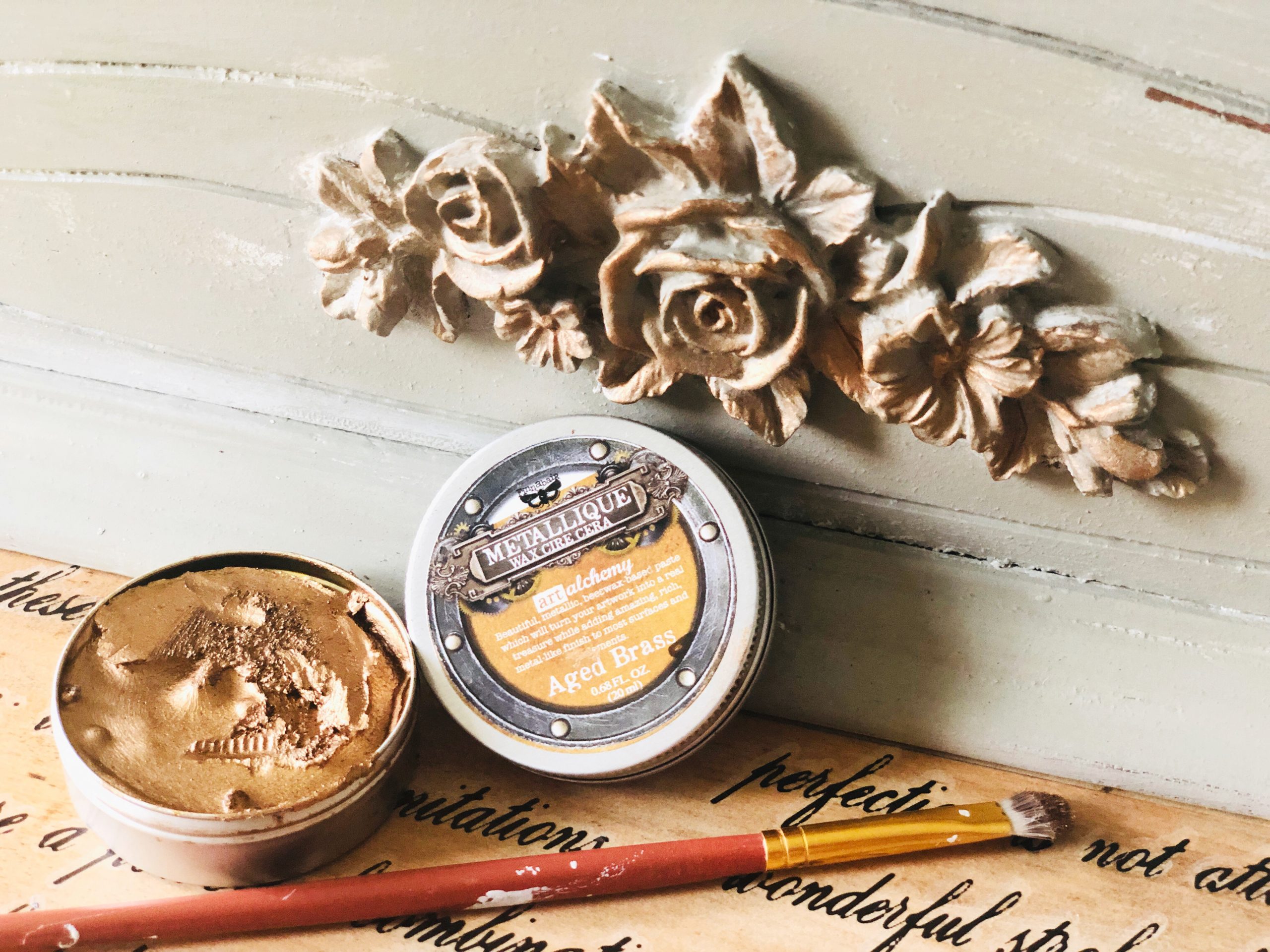 Art Alchemy-Metallique Wax-Aged Brass .68oz (20ml)